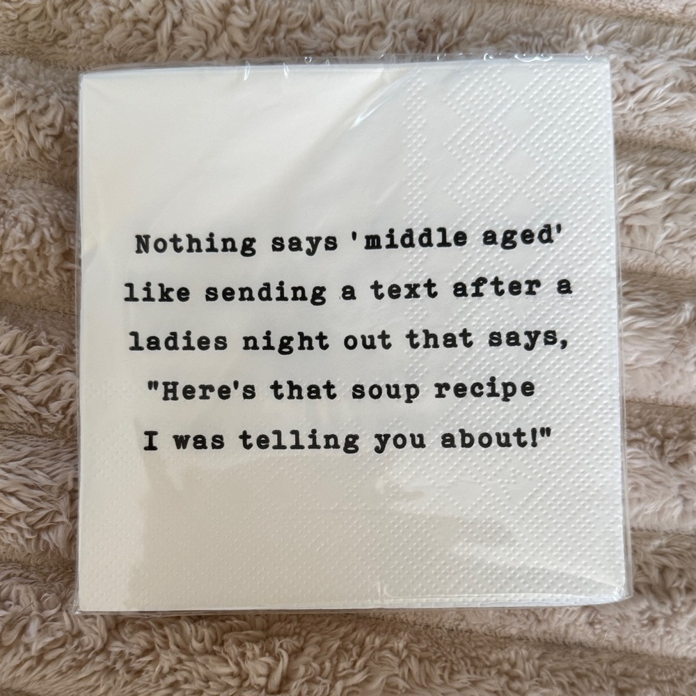 Humorous White Cocktail Napkins